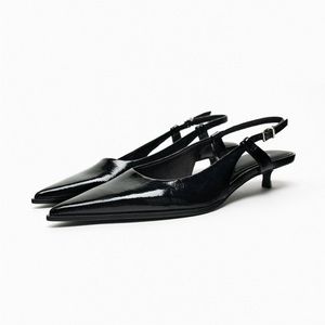 Zara black kitten heels